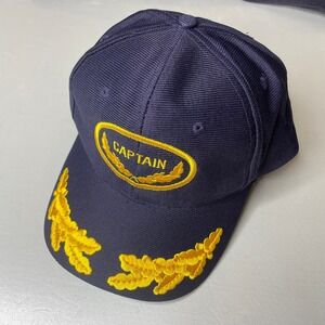 Navy Captain Baseball Cap Gold Embroidery Adjustable Snapback One Size Fits All